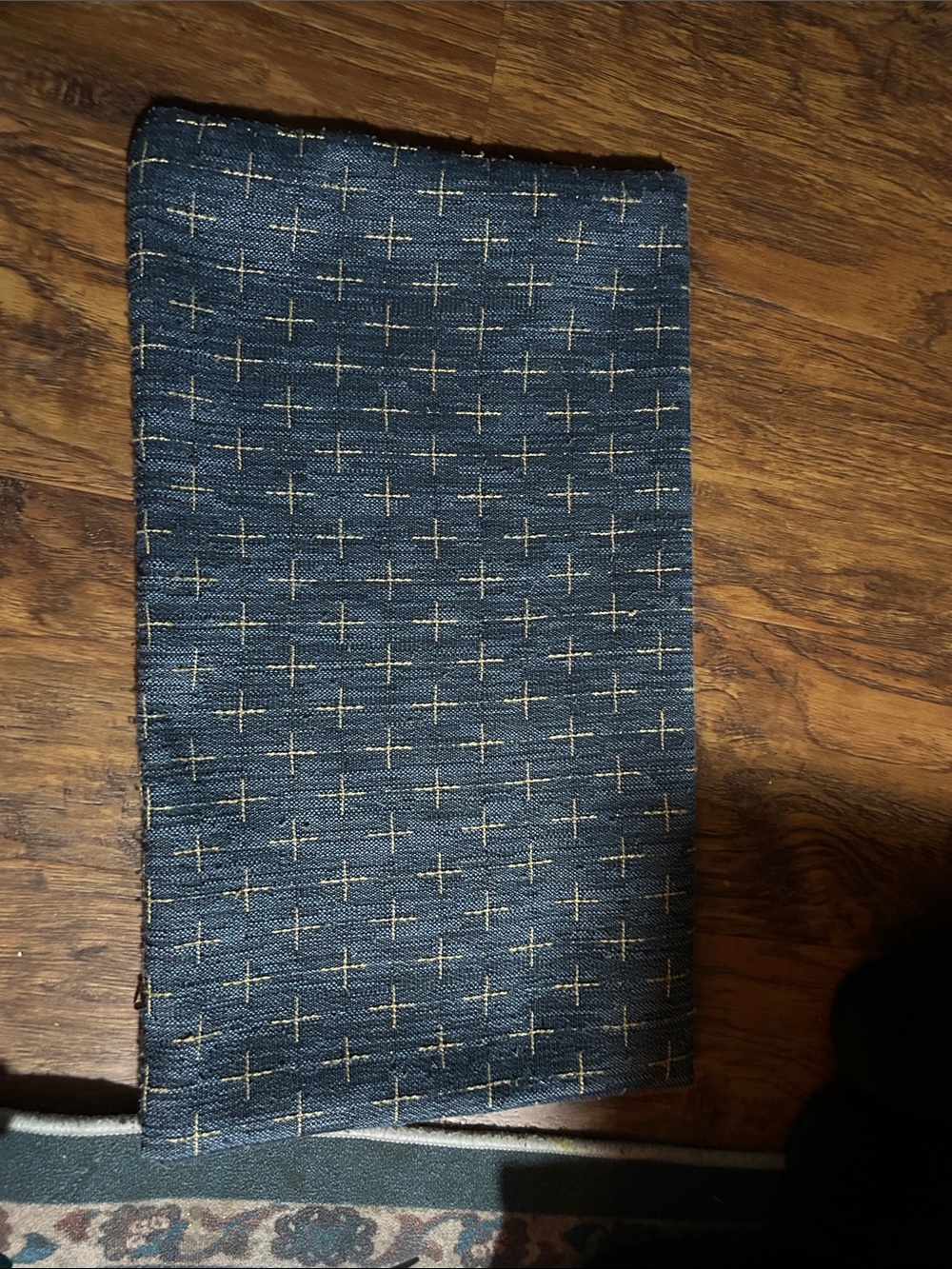 Men's Navy Blue Patterned Pocket Square